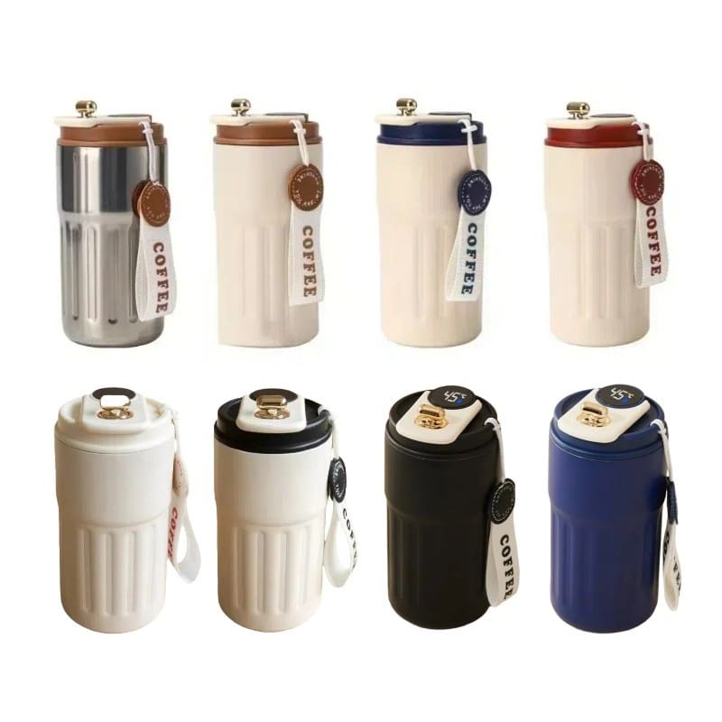 Copo Térmico - Café Inox Portátil - 420ml - Com LED Temperatura Antivazamento