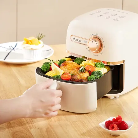 Mini Air Fryer Gaabor 1,4L - Design Vintage - Panela com Revestimento Antiaderente